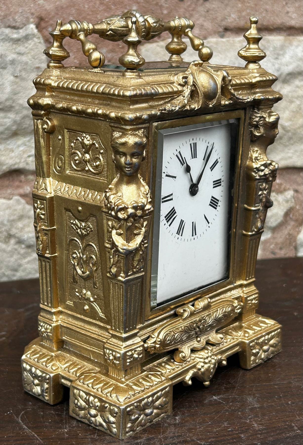Rare unusual Ornate French Cast Case Mantle clock – 8 day Clock