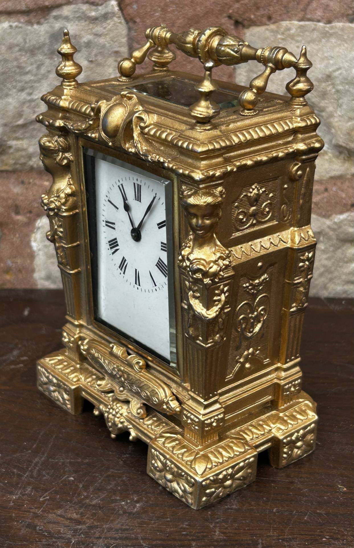 Rare unusual Ornate French Cast Case Mantle clock – 8 day Clock