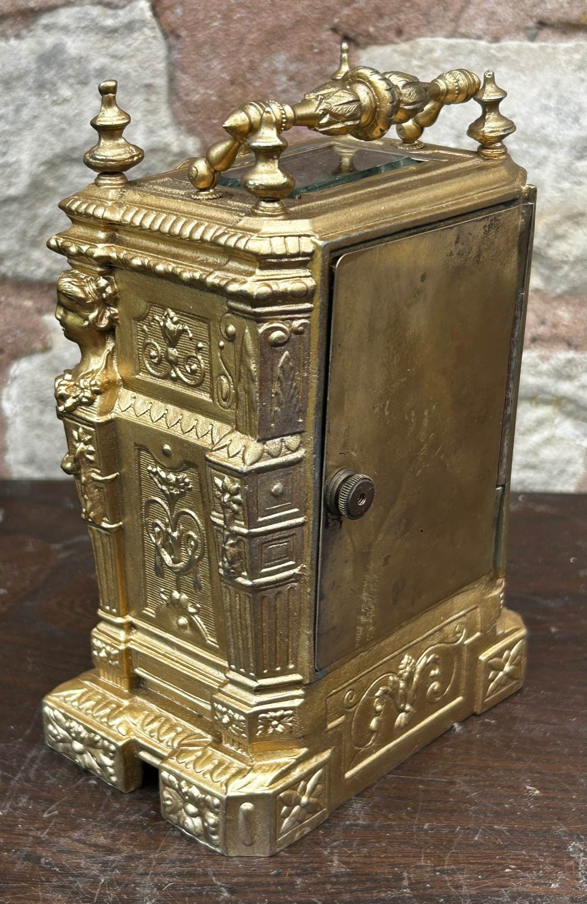 Rare unusual Ornate French Cast Case Mantle clock – 8 day Clock
