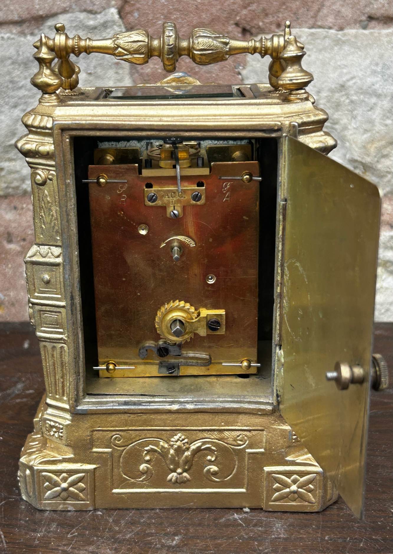 Rare unusual Ornate French Cast Case Mantle clock – 8 day Clock