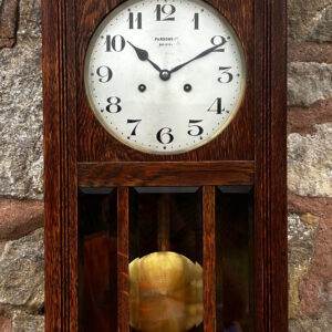 Edwardian Antique Striking Box Wall Clock Parsons Bristol