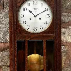 Edwardian Antique Striking Box Wall Clock Parsons Bristol