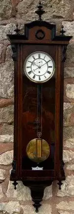 Antique Walnut Single weight Vienna Regulator Wall Clock