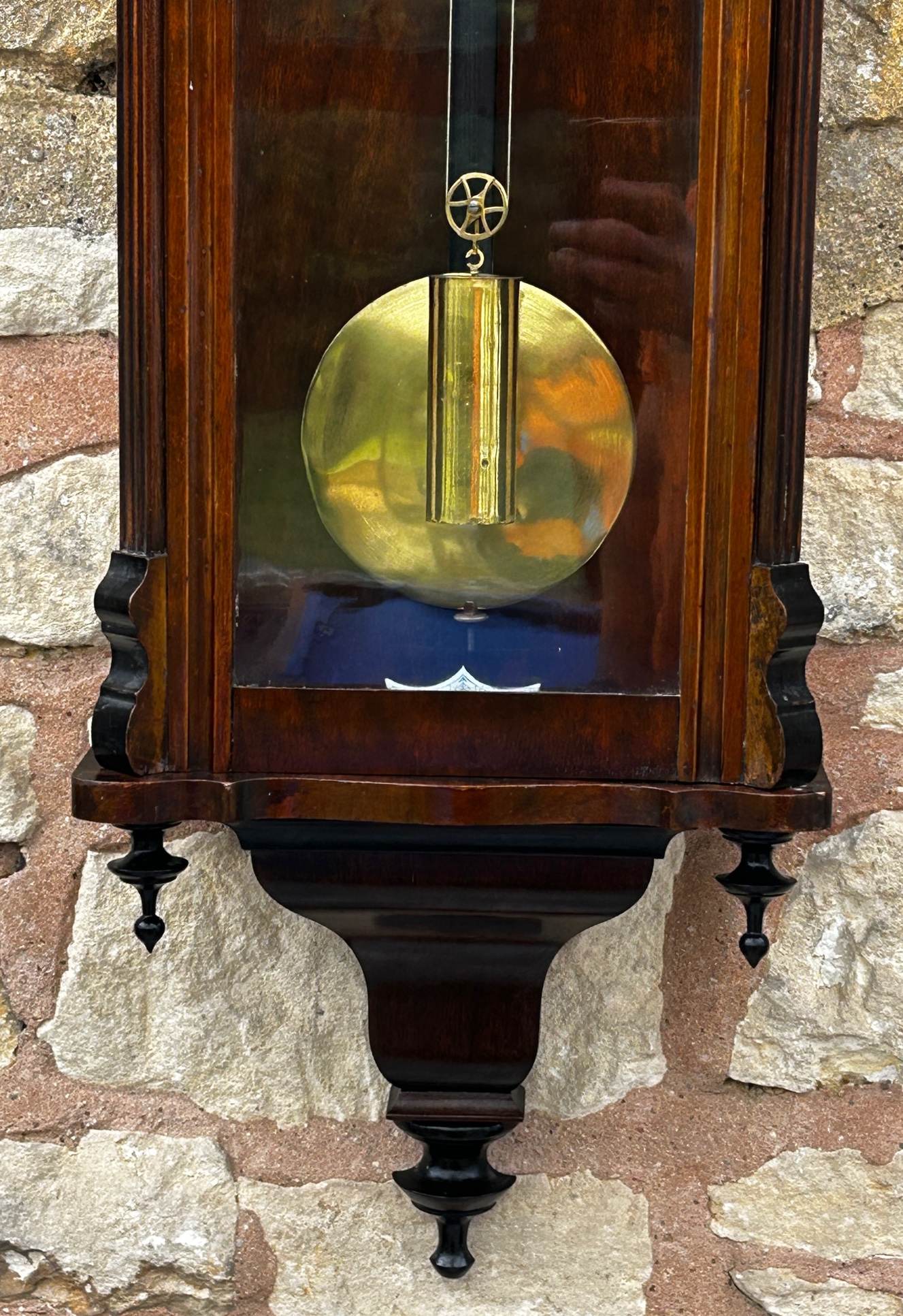 Antique Walnut Single weight Vienna Regulator Wall Clock