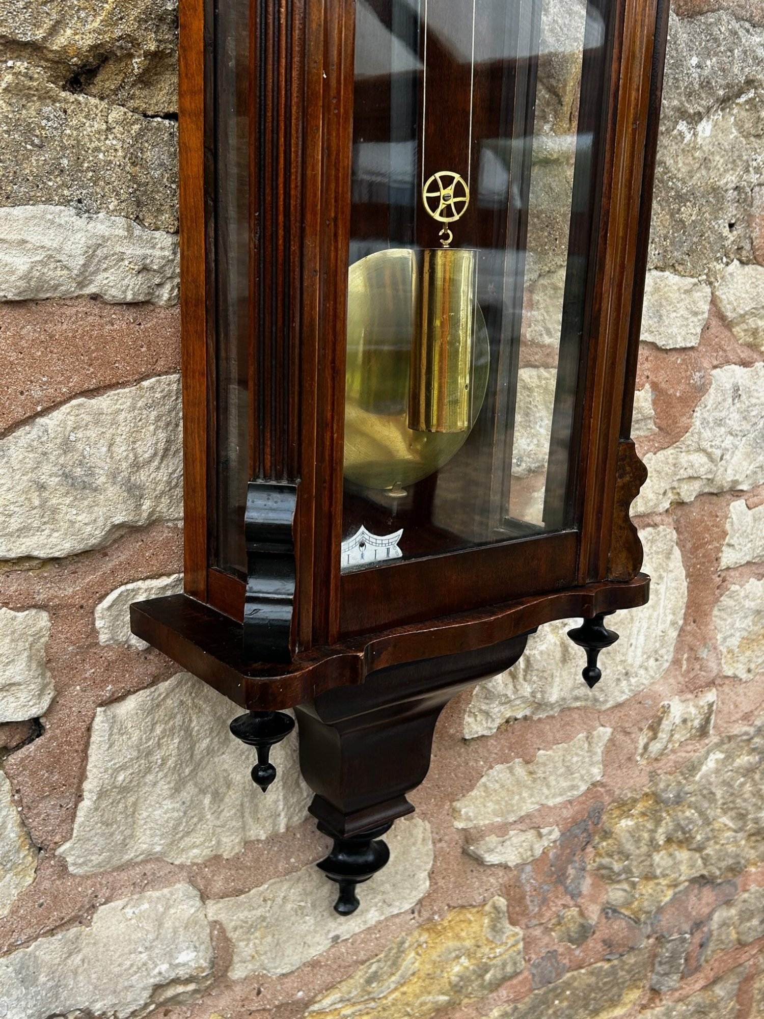 Antique Walnut Single weight Vienna Regulator Wall Clock