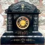 Antique English Slate & Marble 8-Day Mantel Clock