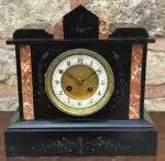 French Slate Architectural Mantle Clock