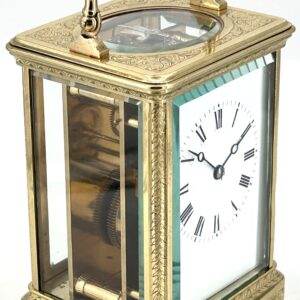 French 8-Day Carriage Clock C1870 – With Etched Decoration