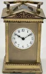 Unusual Pitched Roof Antique French 8-Day Carriage Clock C1900