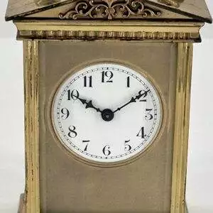 Unusual Pitched Roof Antique French 8-Day Carriage Clock C1900