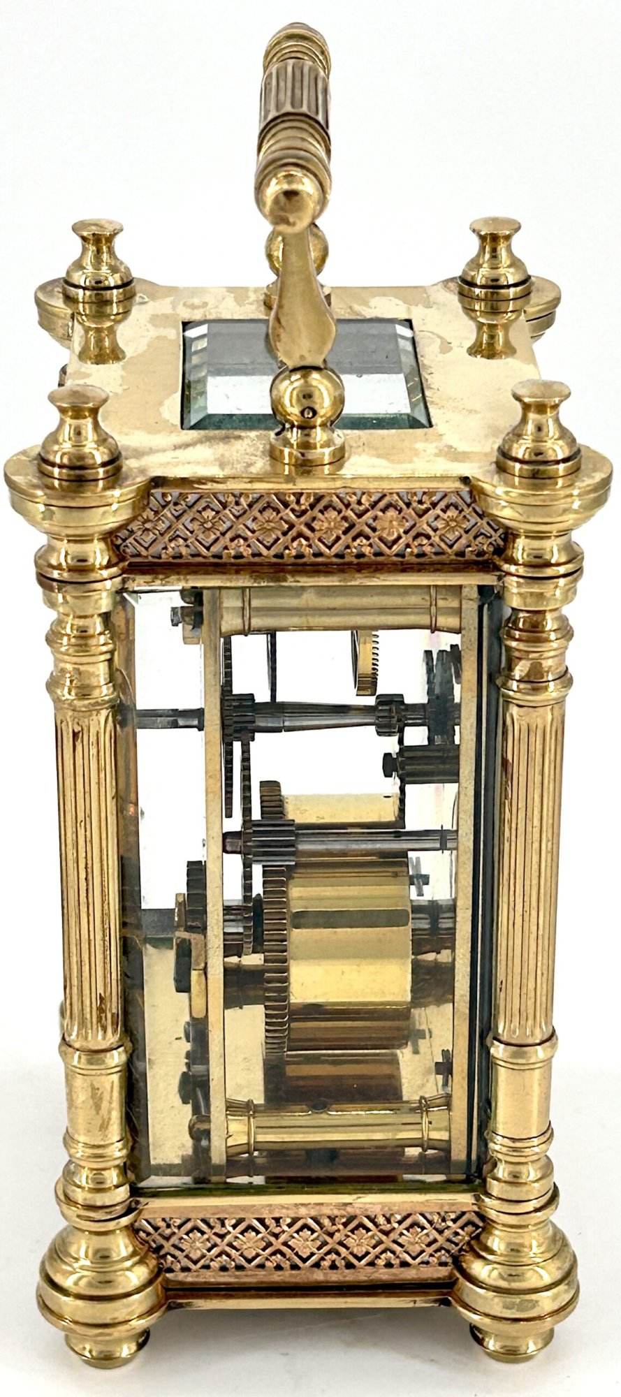 Fabulous Fret work cased Antique French 8-Day Carriage Clock C1900 - Image 7