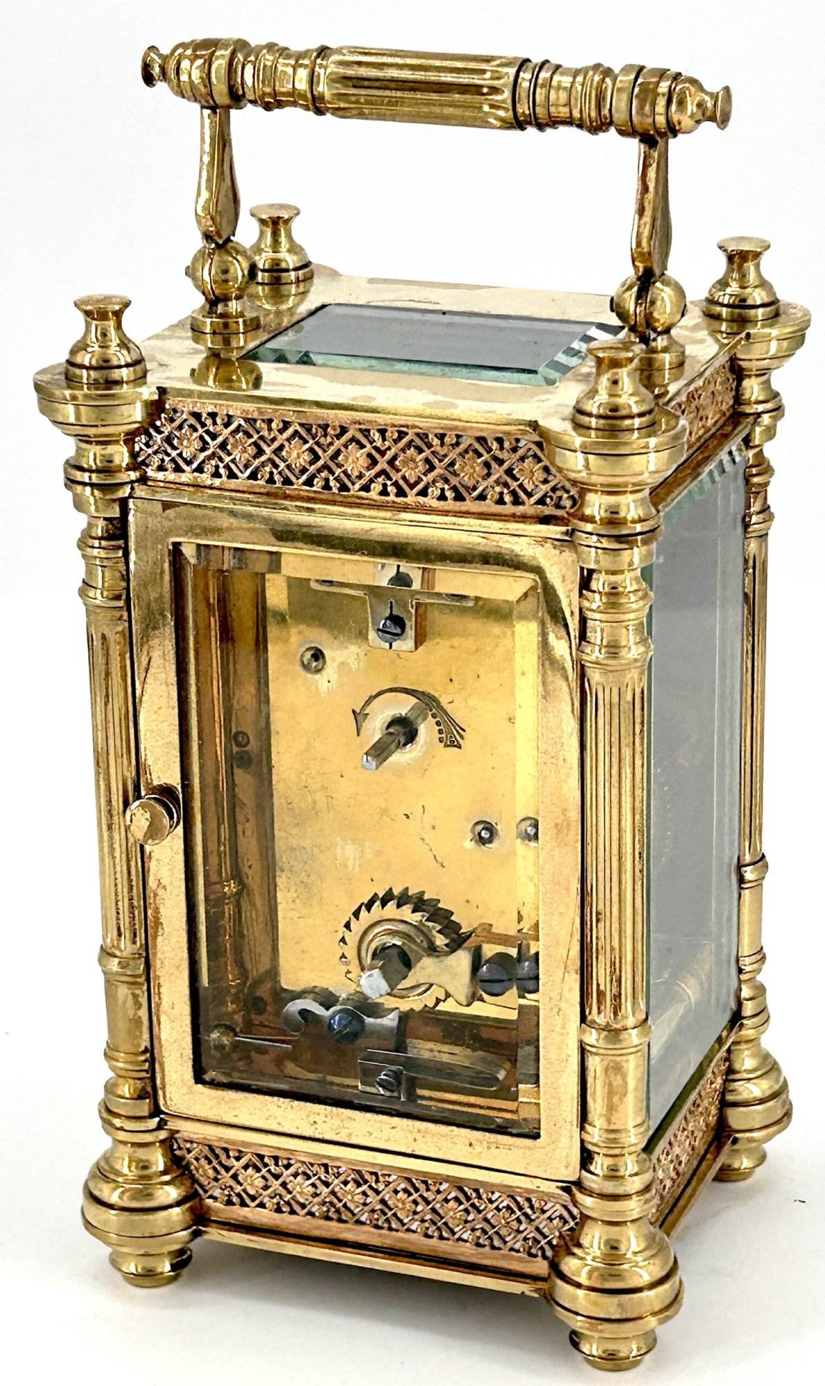 Fabulous Fret work cased Antique French 8-Day Carriage Clock C1900 - Image 9