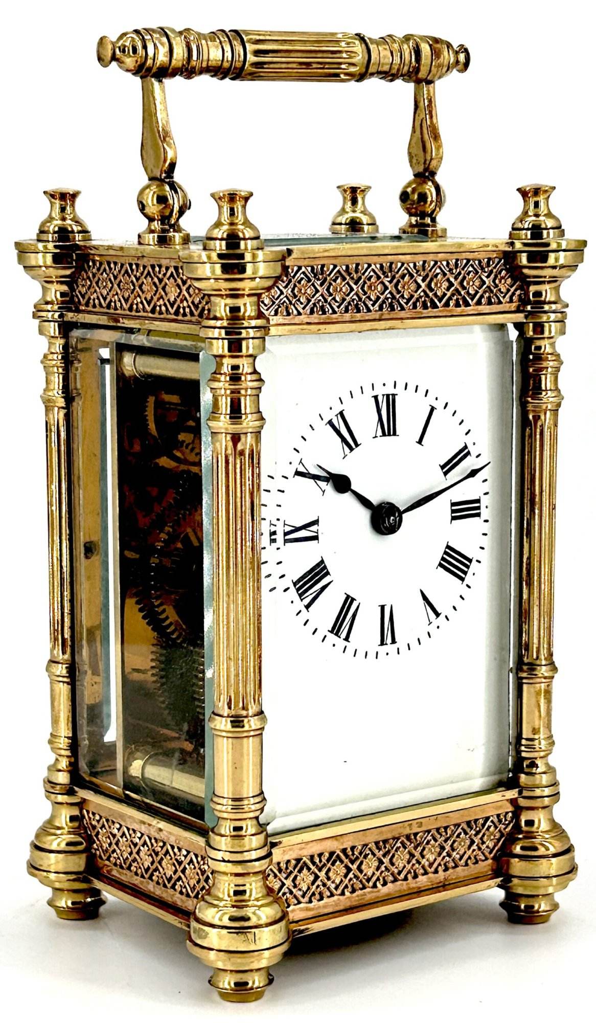 Fabulous Fret work cased Antique French 8-Day Carriage Clock C1900 - Image 3