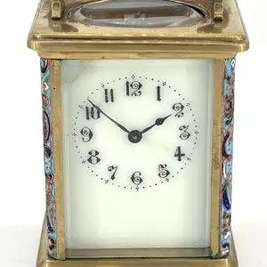 Stunning Antique Victorian Champleve & Brass Carriage Clock - French 8-Day Carriage Clock C1900