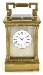 Impressive Antique Architectural masked Dial Carriage Clock - French 8-Day gong striking Carriage Clock C1860