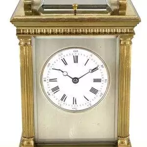 Impressive Antique Architectural masked Dial Carriage Clock - French 8-Day gong striking Carriage Clock C1860