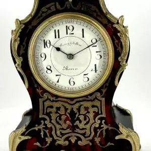 Victorian Antique French Boulle Tortoise shell Mantel Clock C1880