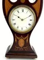 Unusual Antique Edwardian inlaid Mahogany Mantel Clock C1905