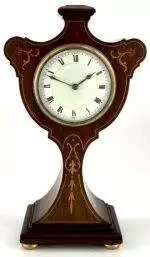 Lovely Antique Edwardian Art Nouveau inlaid Mahogany Mantel Clock C1905