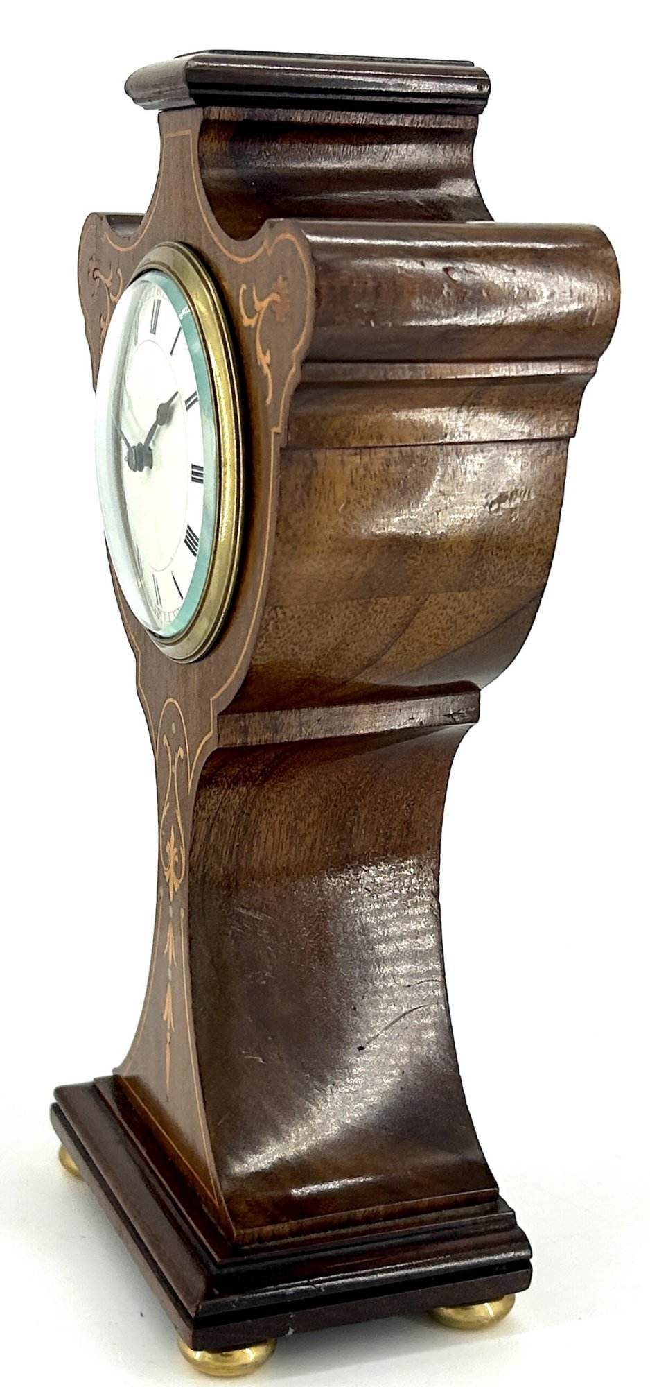 Lovely Antique Edwardian Art Nouveau inlaid Mahogany Mantel Clock C1905 - Image 2