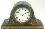 Fine Green Antique Hand painted Chinoiserie mantel Clock C1900