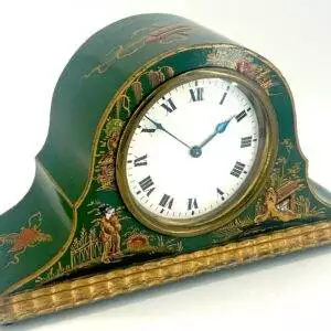 Antique Hand painted Chinoiserie mantel Clock C1900