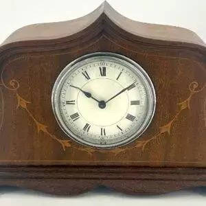 Antique Mahogany Inlaid mantel Clock C1900