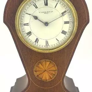 Antique Edwardian Balloon Inlaid Mantel Clock C1905