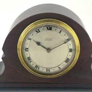 Antique Edwardian Hat Shaped Mahogany Mantel Clock C1900