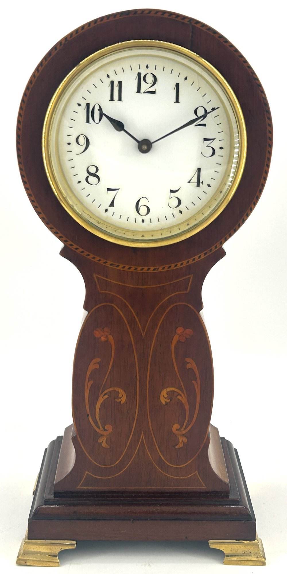 Impressive Antique Edwardian inlaid Art Nouveau Mantel Clock C1905 - Image 4