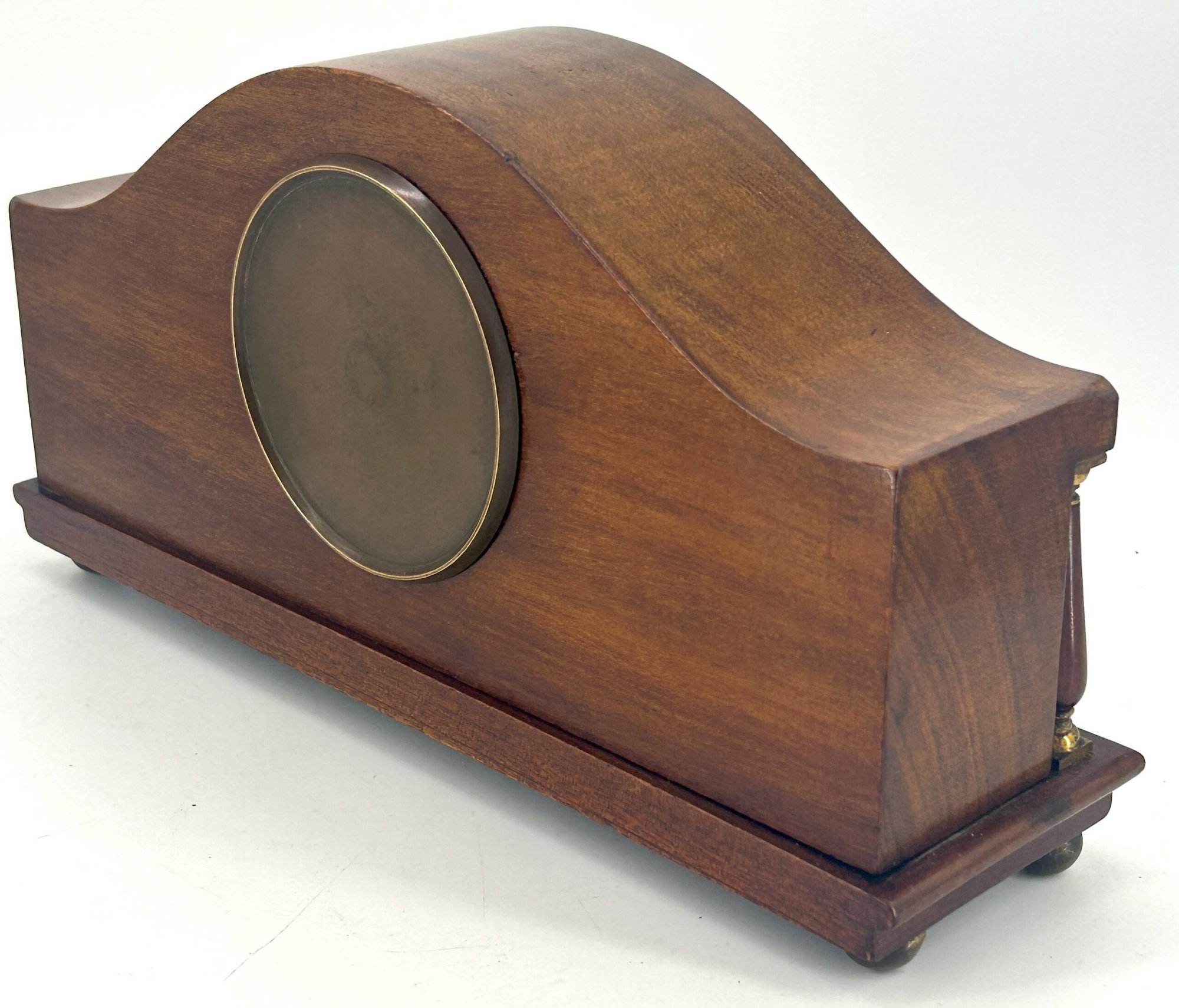 Classic Antique Edwardian inlaid Arched Mantel Clock C1910 - Image 4