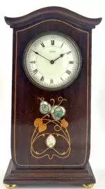 Fabulous Antique Edwardian satinwood & mother of pearl inlaid Mantel Clock C1900