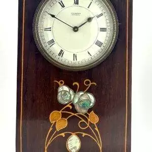 Fabulous Antique Edwardian satinwood & mother of pearl inlaid Mantel Clock C1900