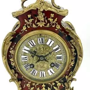 Exquisite Antique French Tortoise shell & Ormolu Boulle Mantle Clock – circa 1870