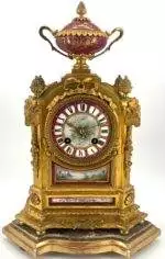 Impressive Victorian Pink Sevres ormolu Case Mantle Clock – ca1870