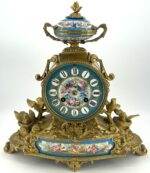 Beautiful Victorian Blue Sevres ormolu Case Mantle Clock – ca1870