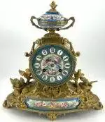 Beautiful Victorian Blue Sevres ormolu Case Mantle Clock – ca1870