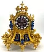 Stunning Rare Blue Coalport Porcelain Mantle Clock – ca 1850