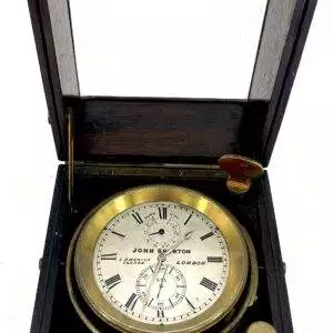 Awesome English Fusee Ships Chronometer 2 day Clock – John Brunton - ca1860