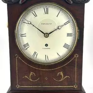 Fabulous Georgian Single Fusee brass inlay Mantle Clock - ca1850