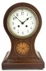 Wonderful French Balloon inlayed case Mantle Clock - ca1900