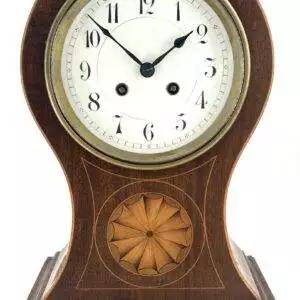 Wonderful French Balloon inlayed case Mantle Clock - ca1900