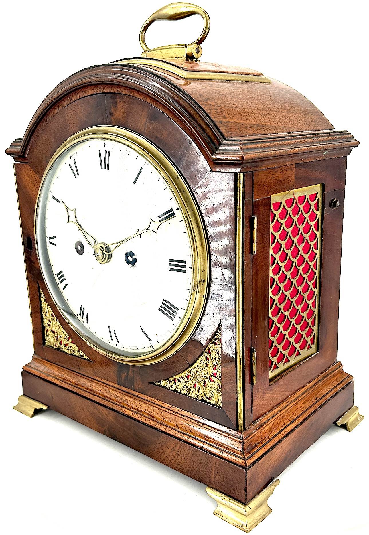 Beautiful Georgian English Mahogany case twin Fusee Verge Bracket Clock - ca1760 - Image 4