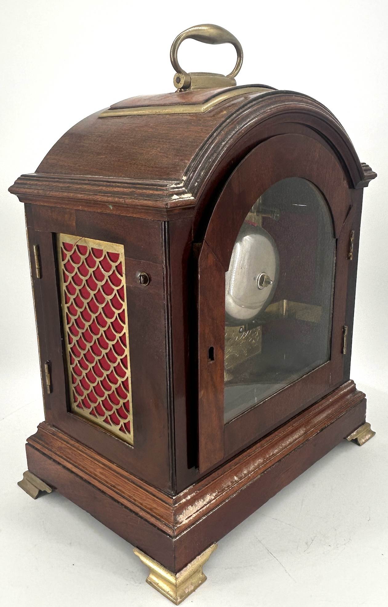 Beautiful Georgian English Mahogany case twin Fusee Verge Bracket Clock - ca1760 - Image 12