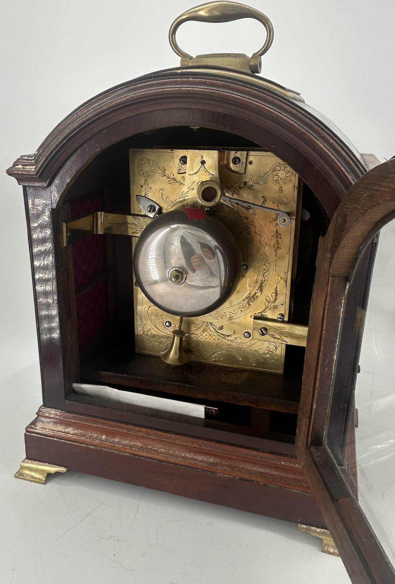 Beautiful Georgian English Mahogany case twin Fusee Verge Bracket Clock - ca1760 - Image 9