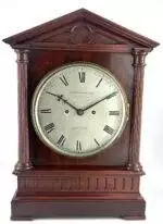 Victorian English Mahogany Architectural cased twin Fusee Bracket Clock - ca1840