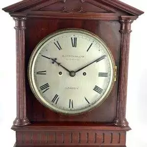 Victorian English Mahogany Architectural cased twin Fusee Bracket Clock - ca1840