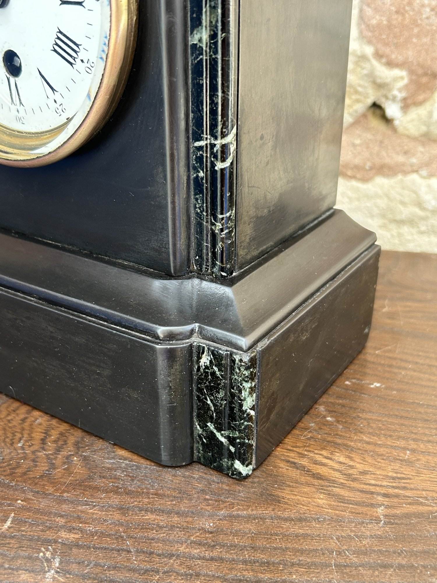 Classic Victorian Slate Mantel clock – ca 1890 - Image 3
