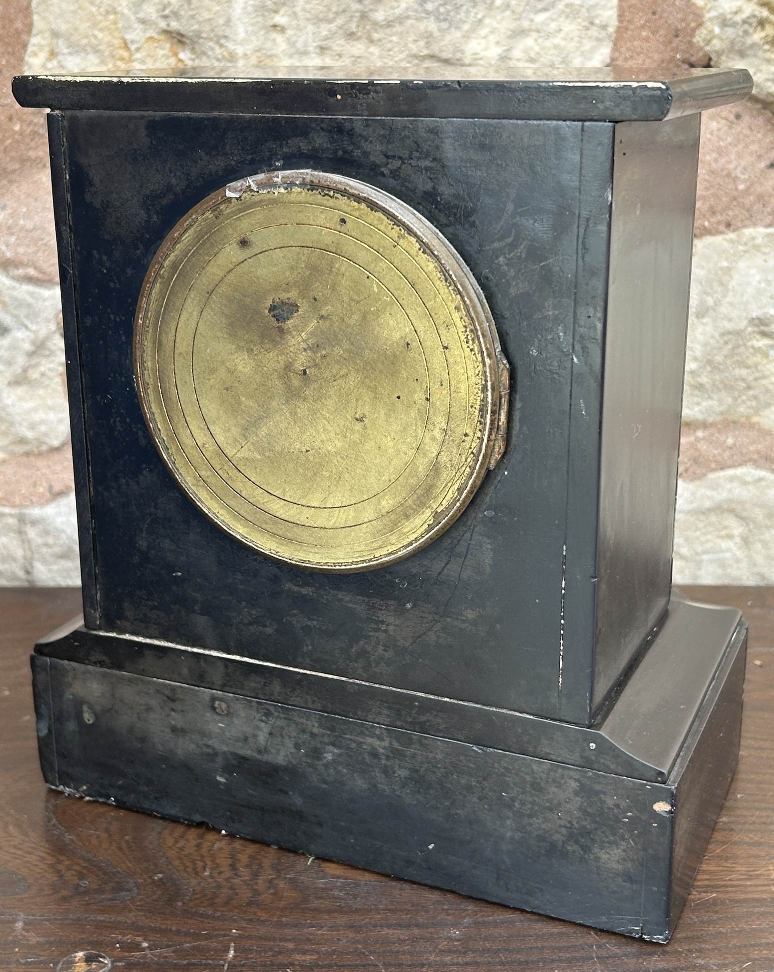 Classic Victorian Slate Mantel clock – ca 1890 - Image 8
