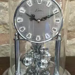 Awesome Vintage Chrome Kern 400 day Anniversary torsion clock – ca 1960